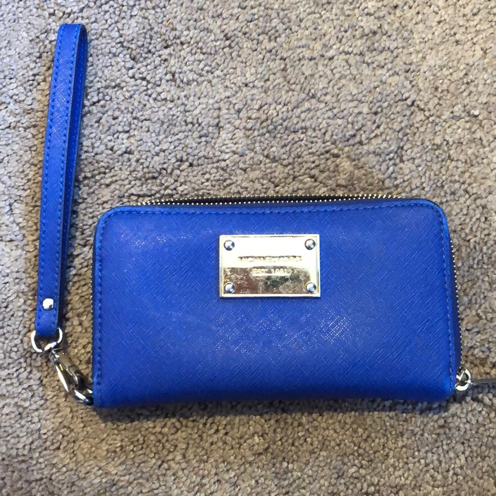 Blue Michael Kors clutch